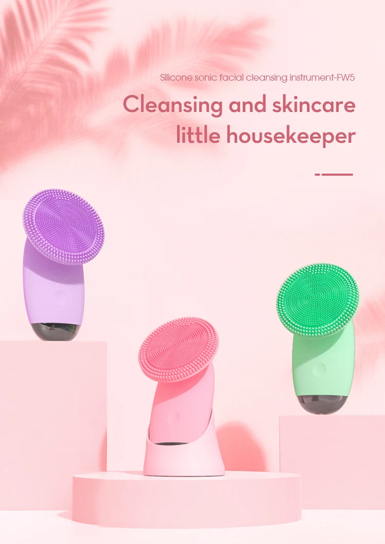 Electric Silicone Facial Cleansing Brush for Deep Pore Exfoliation - 7