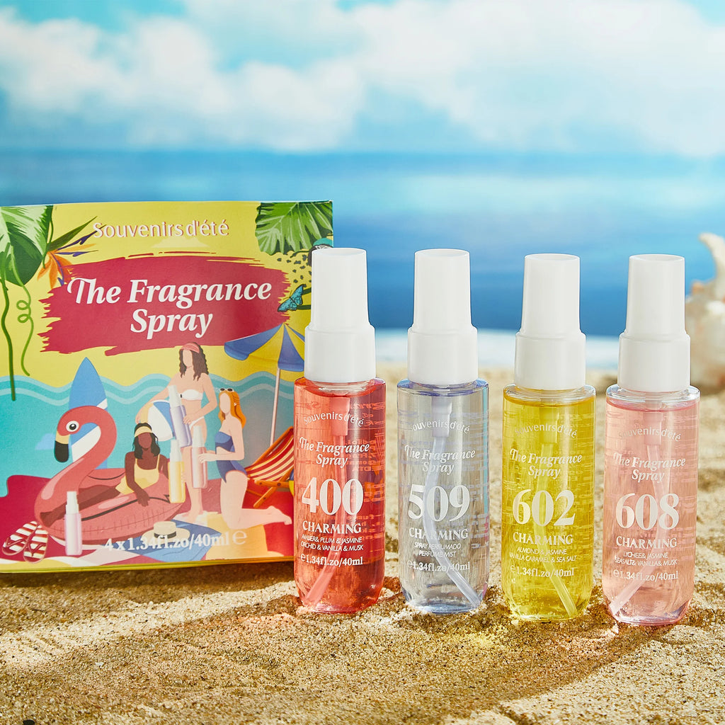 4 Piece Floral Fragrance Mist Set Long Lasting Scent Spray for Her