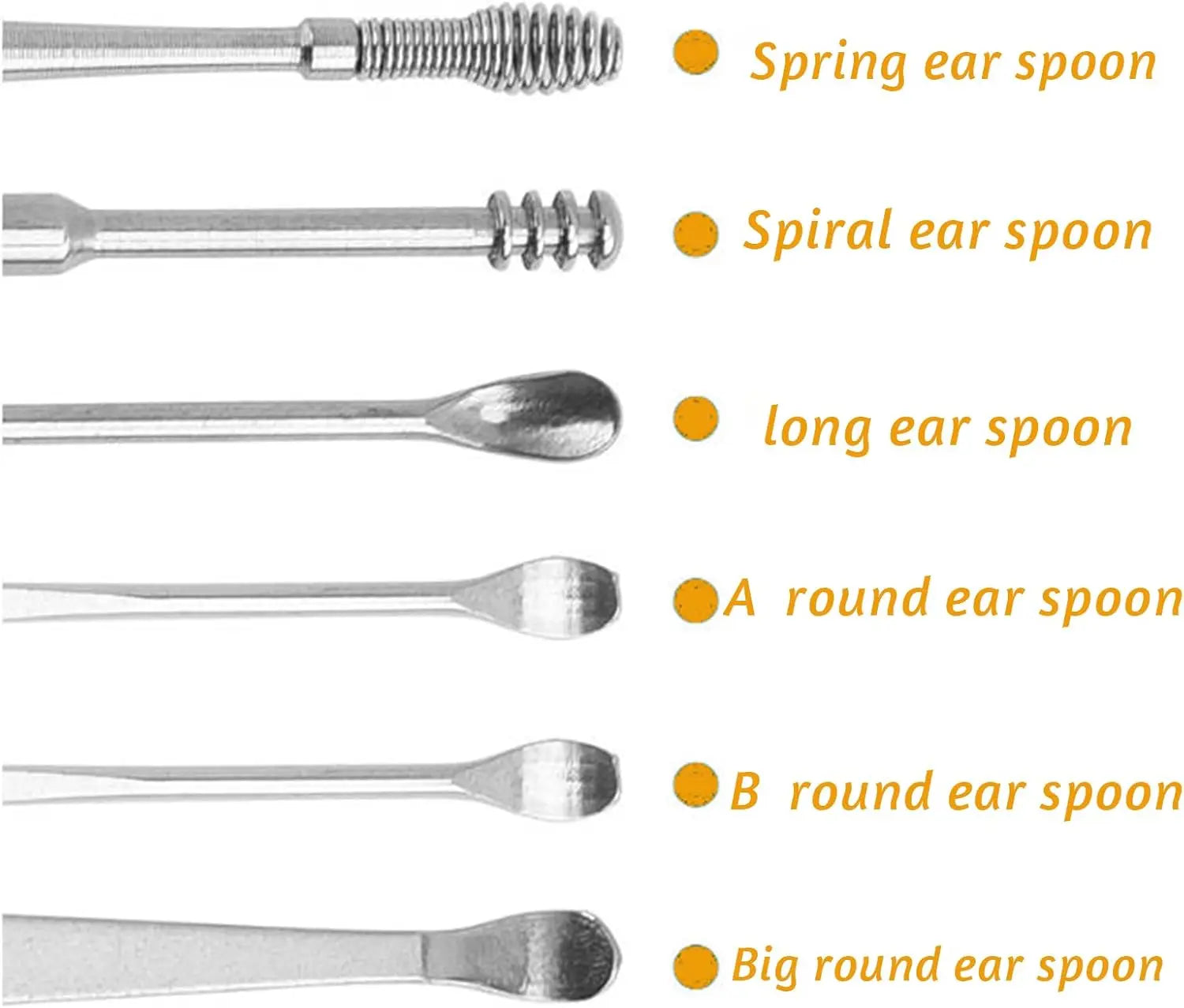 Stainless Steel Ear Wax Removal Tool Kit with Travel Case - 4