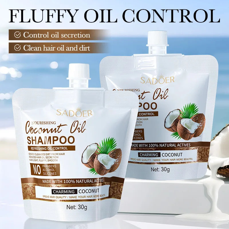 SADOER Nourishing Coconut Oil Shampoo Portable Travel Size Hair Cleanser - 1