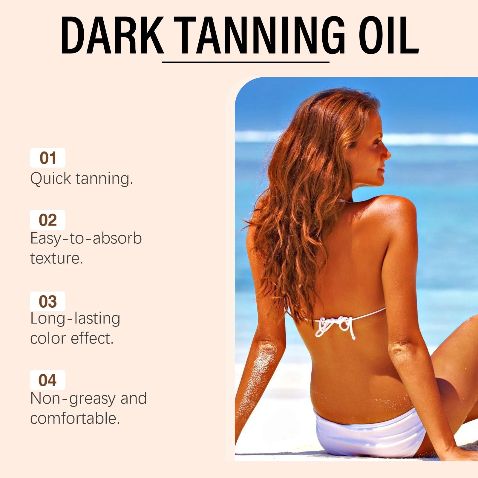 Coconut Oil Dark Tanning Body Oil for Deep Bronze Tan - 10