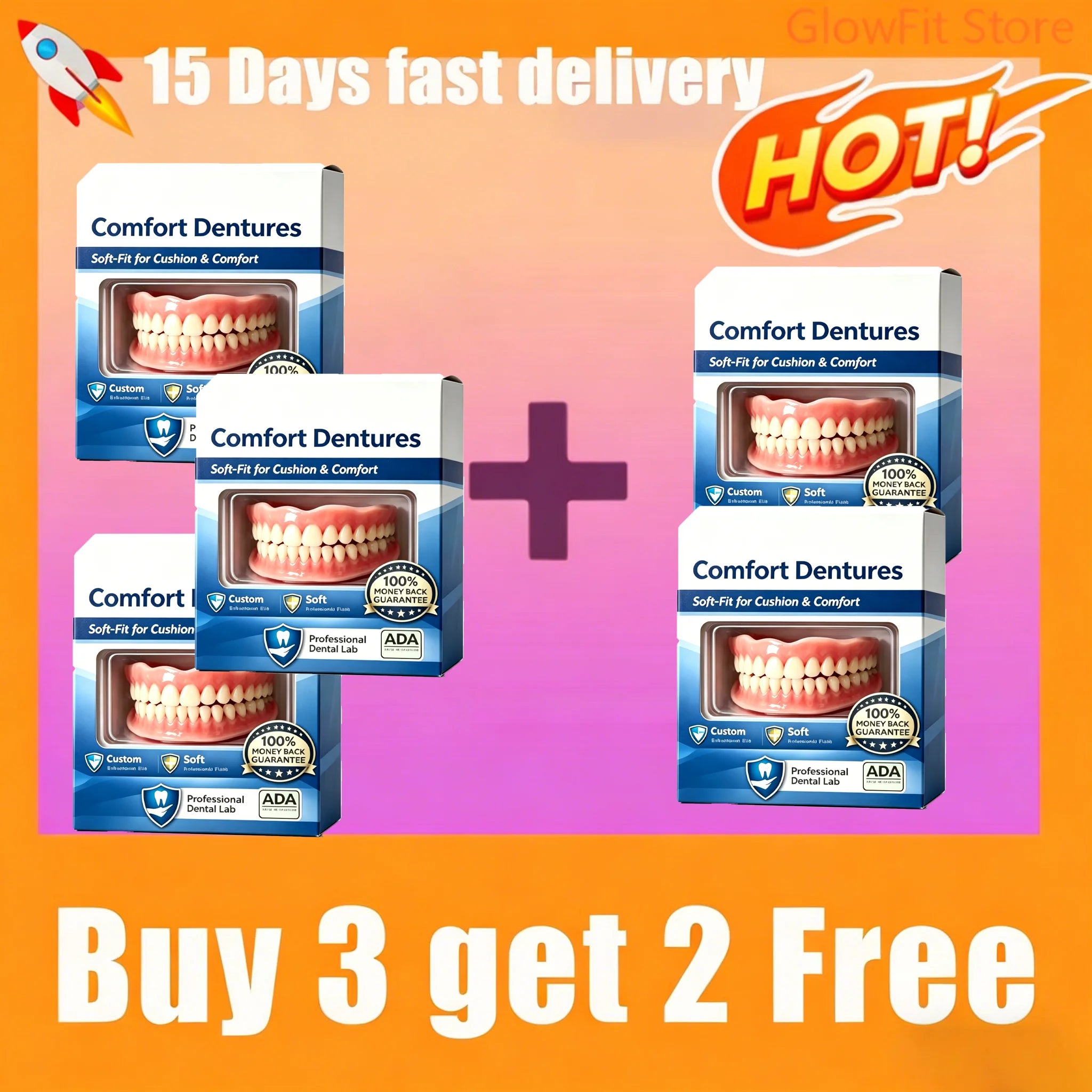 Comfort Fit Snap-On Dentures for Natural Looking Smile - 7