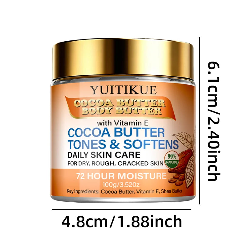 YUITIKUE Cocoa and Shea Butter Body Cream for Dry Cracked Skin