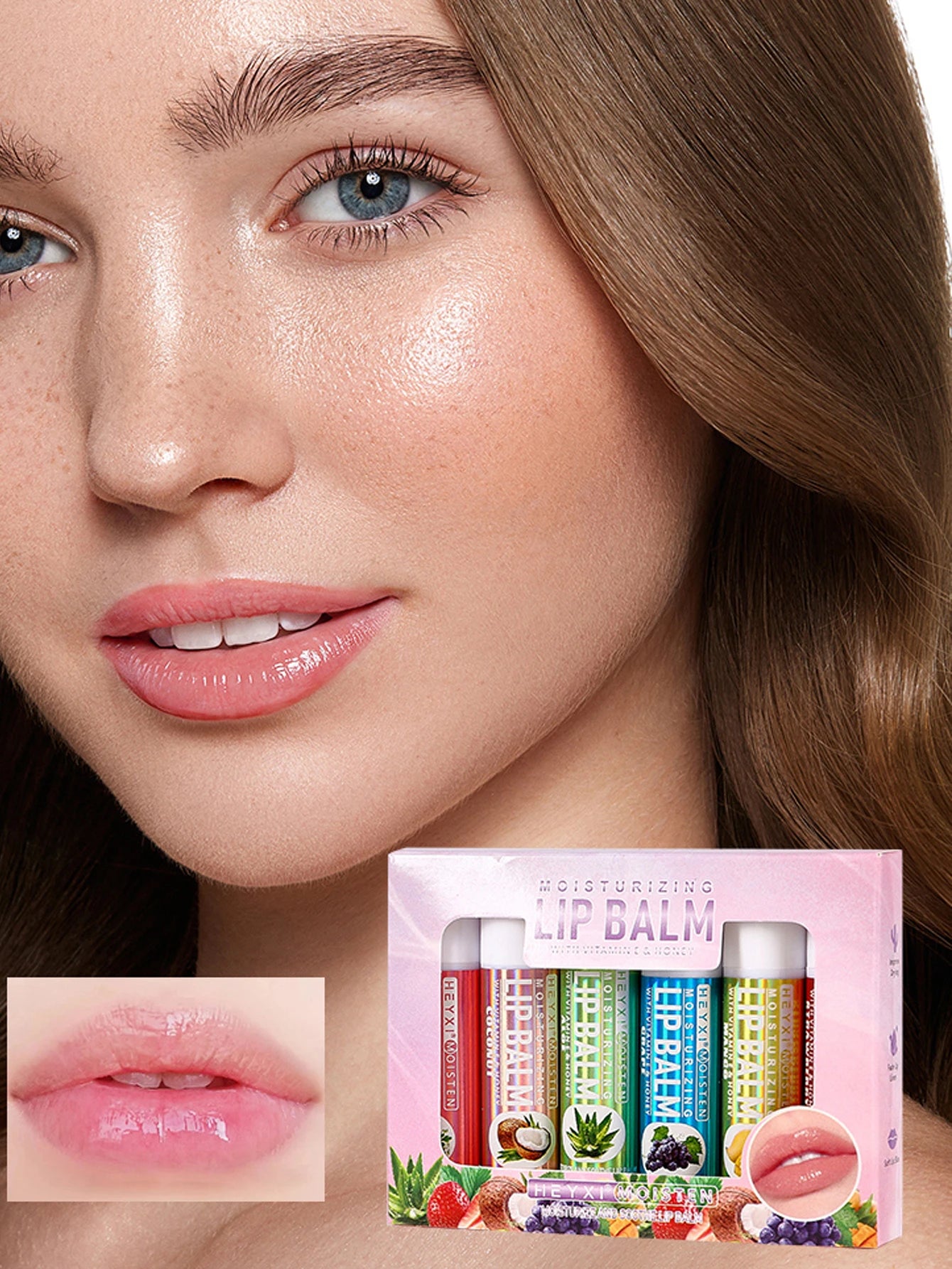 6pcs Fruit Flavor Moisturizing Lip Balm Set Assorted Berry Lip Care - 8