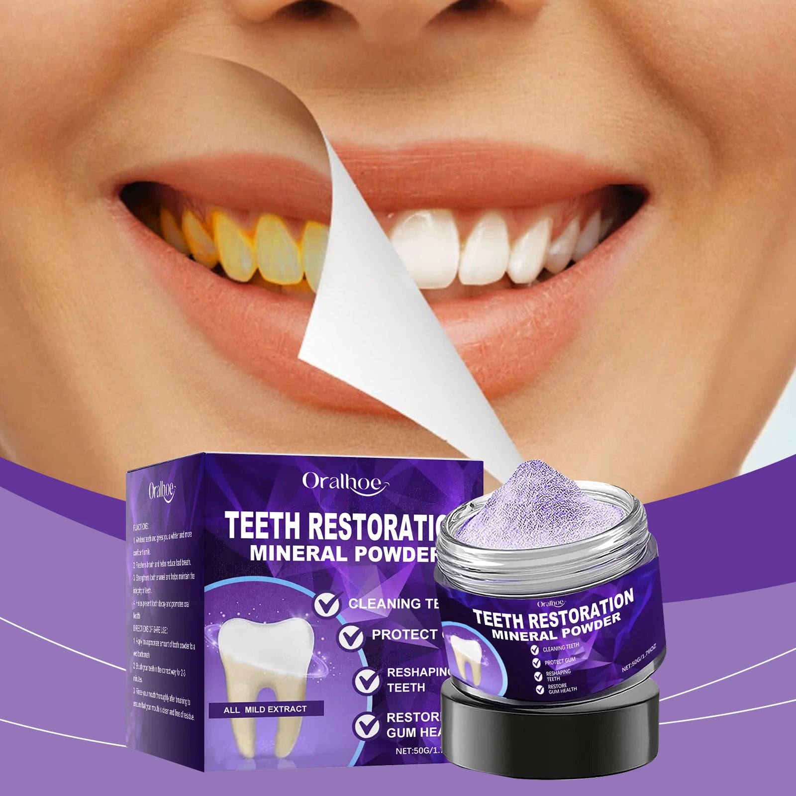 Teeth Whitening and Plaque Removal Cleaning Powder - 2