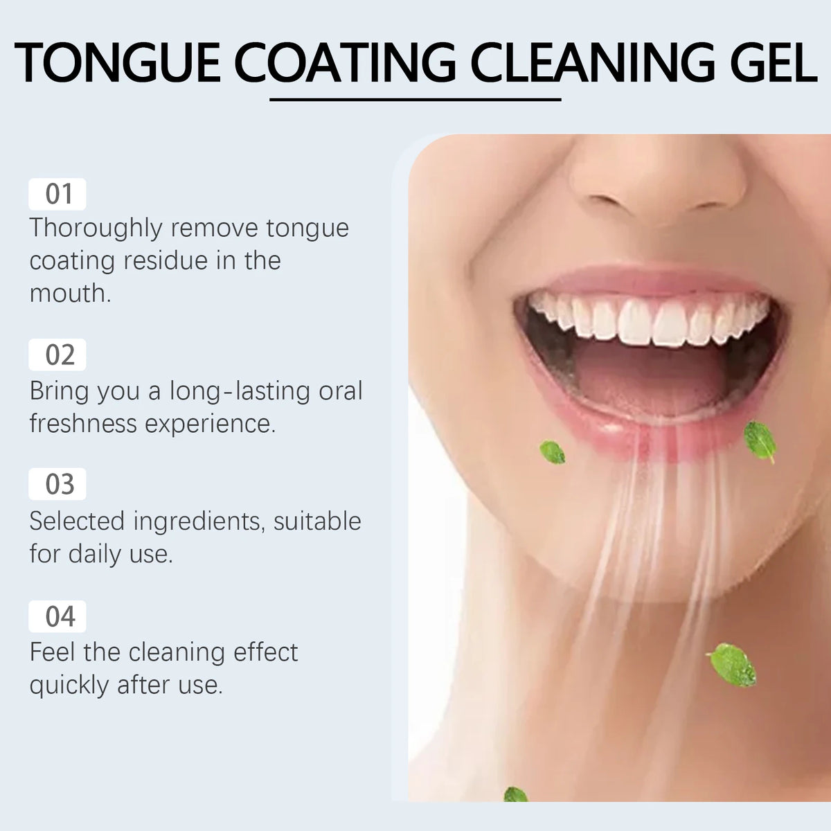 Tongue Cleaning Gel and Brush Kit for Fresh Breath