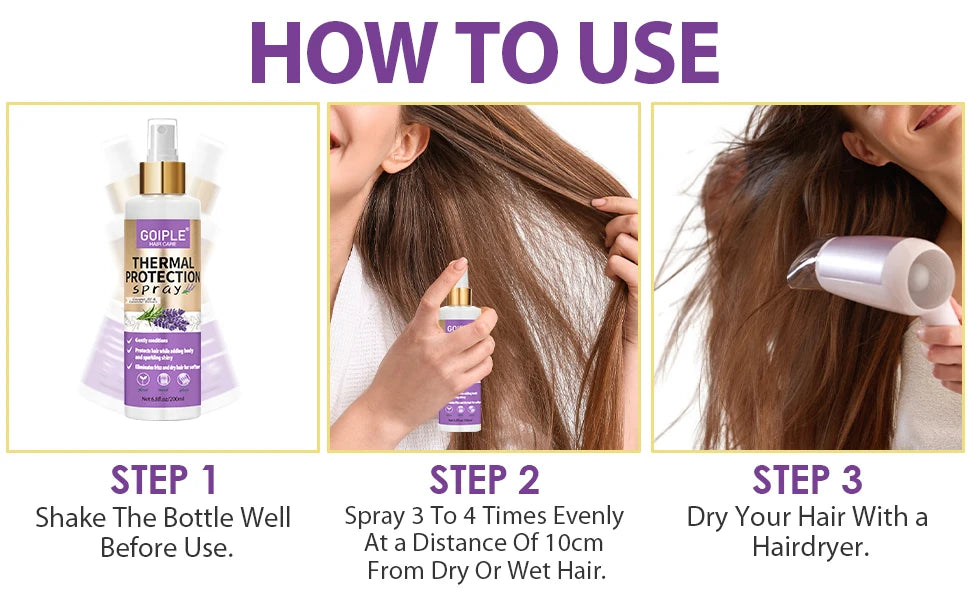Lavender Extract Thermal Hair Protection Spray for Natural Hair and Wigs - 10