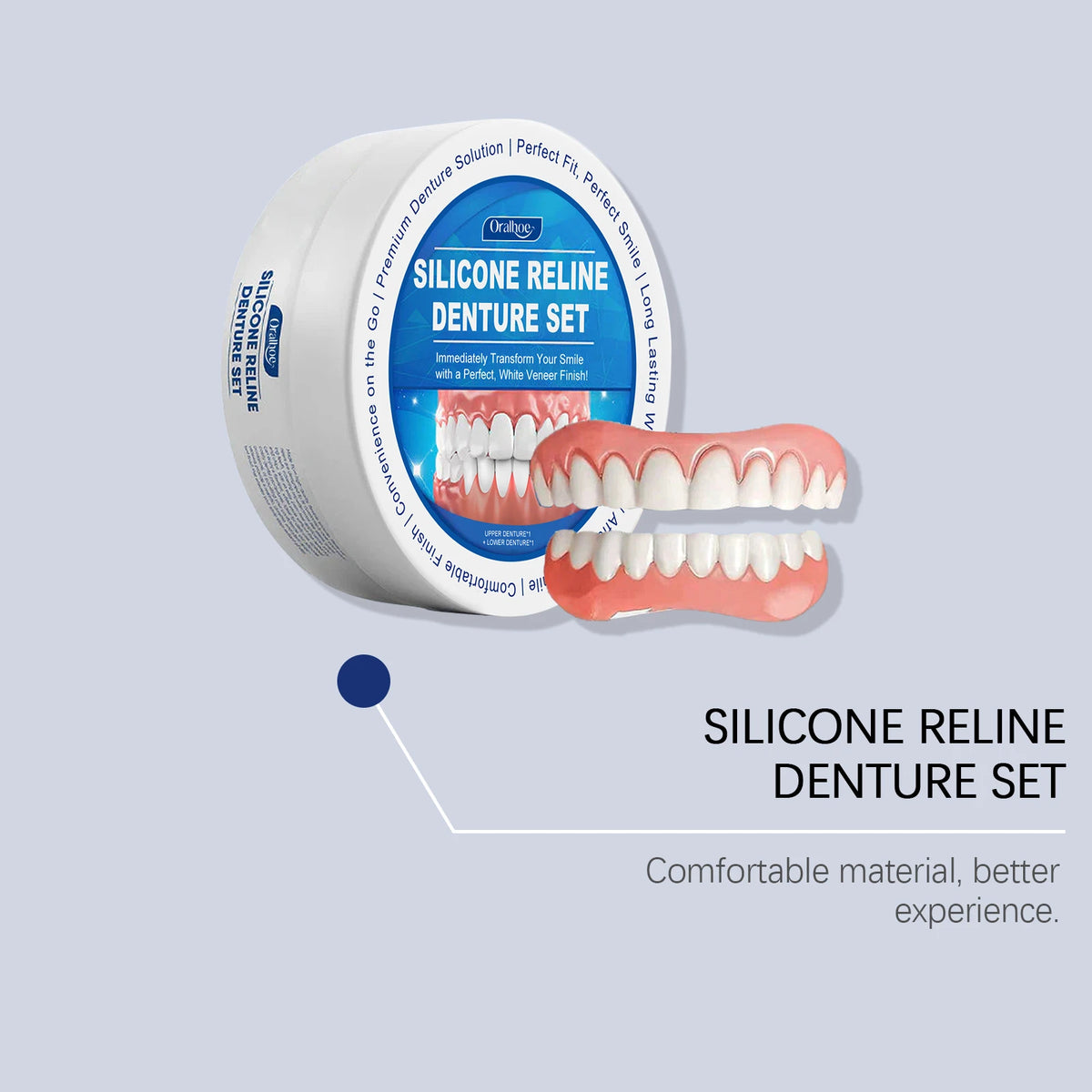 Silicone Dental Reline Kit for Temporary Tooth Repair and Smile Veneers