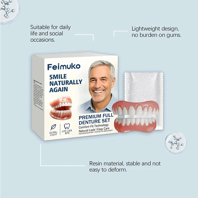 Comfort Fit Natural Look Denture Set for Men and Women