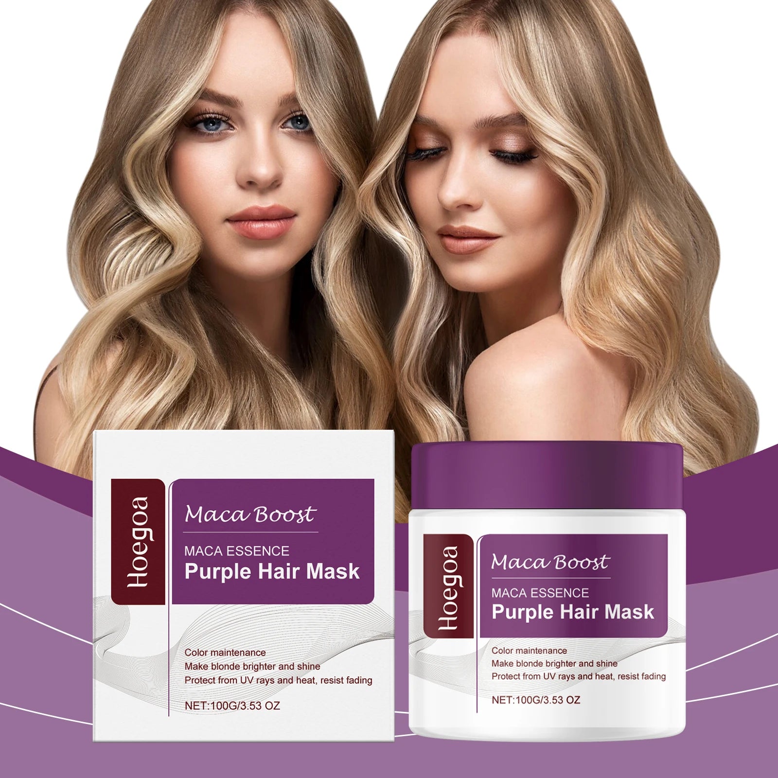 Purple Hair Mask and Shampoo Set for Color Protection - 2
