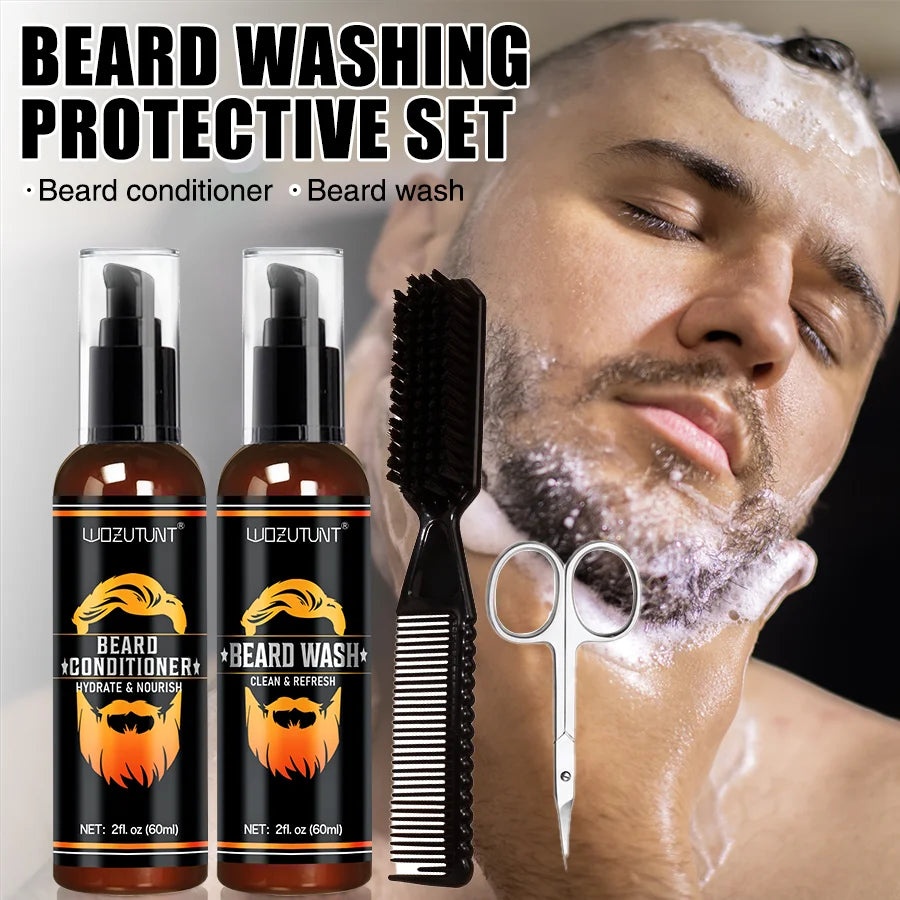 Beard Wash and Conditioner Grooming Kit for Men - 1