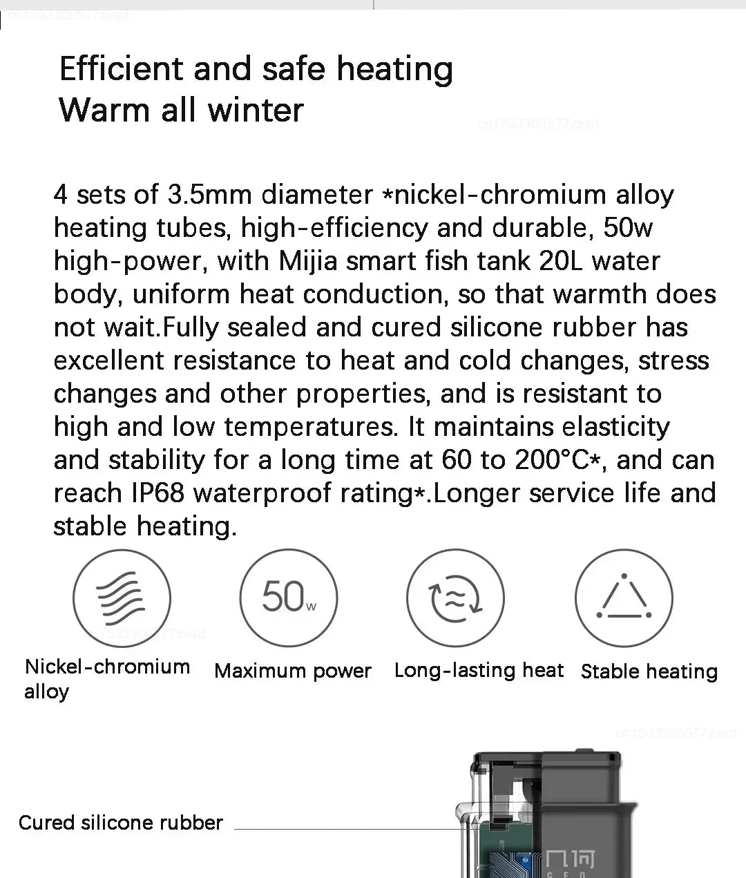 Mijia 50W Smart Aquarium Heater Intelligent Fish Tank Thermostat