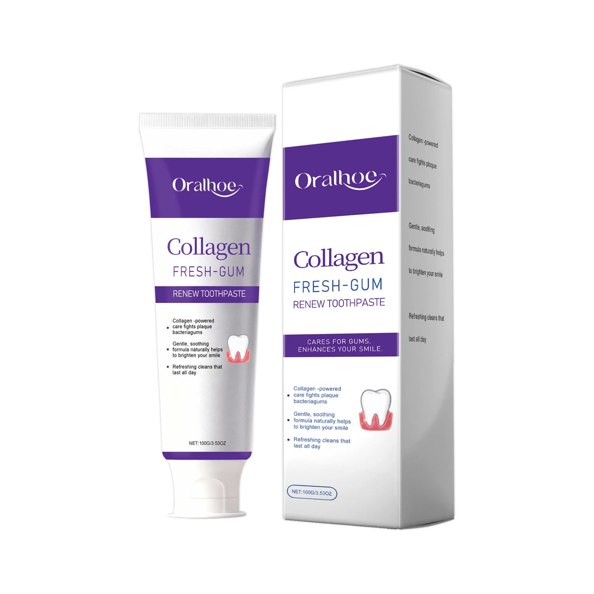 Collagen Whitening Toothpaste for Gum Care and Fresh Breath