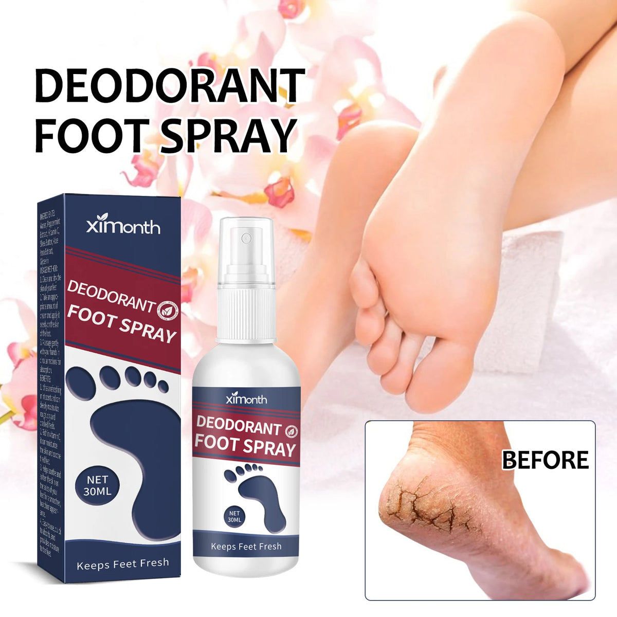 Refreshing Foot Deodorizer and Moisturizing Spray