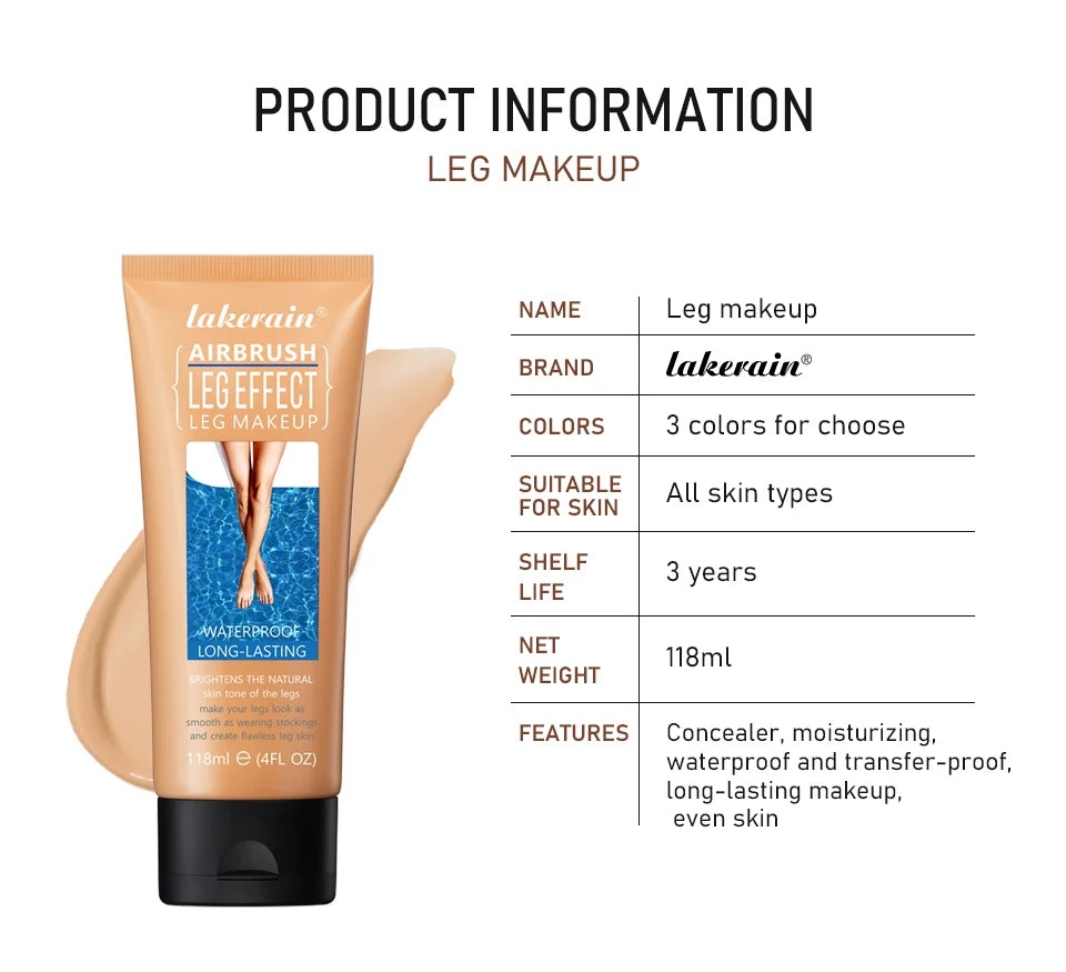 Waterproof Body Foundation and Leg Concealer with Applicator Glove