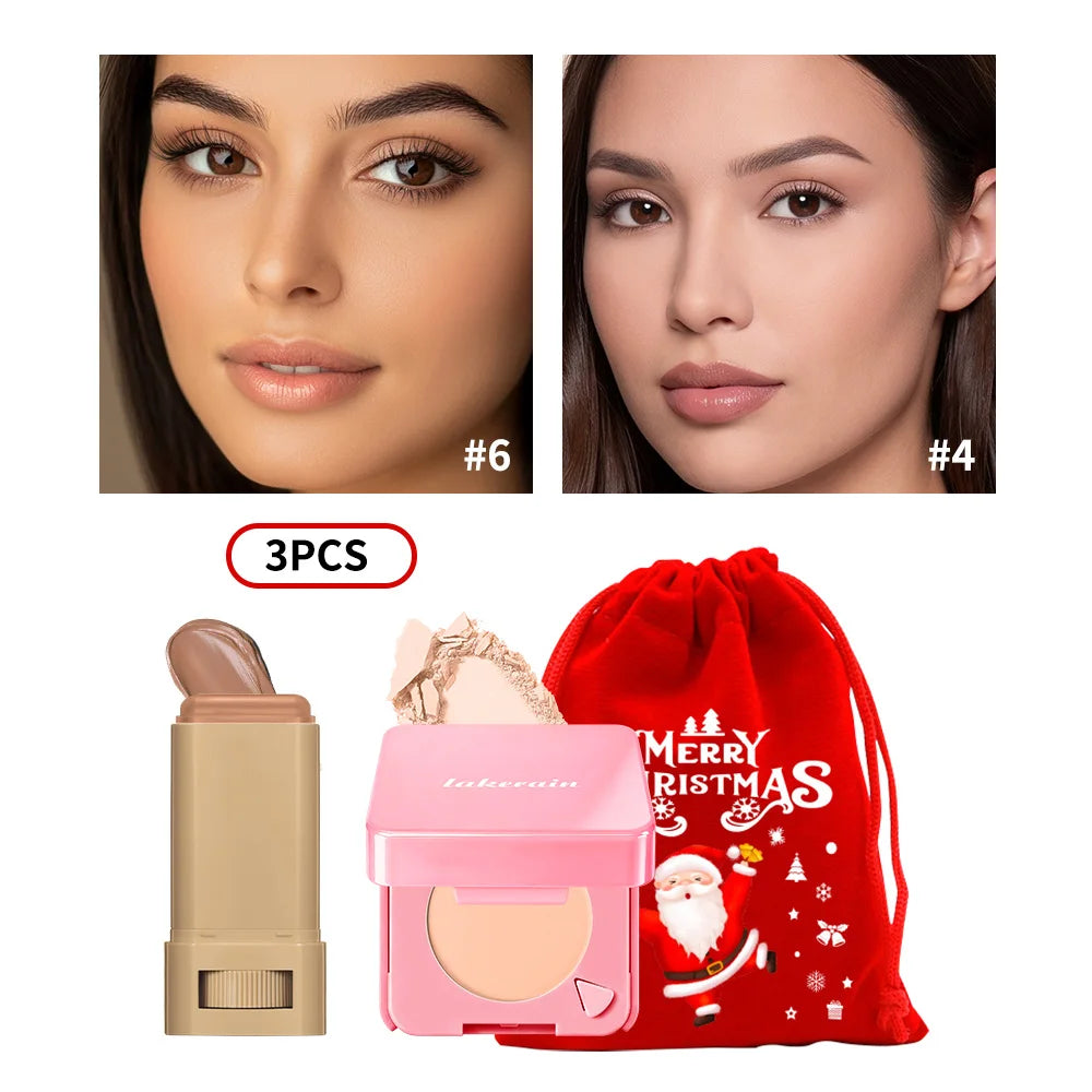 Matte Foundation Stick and Setting Powder Makeup Set - 35