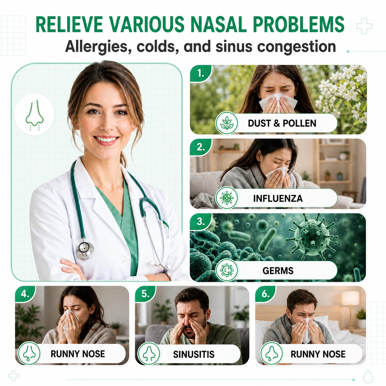 Electric Nasal Irrigator for Sinus Relief and Congestion - 6