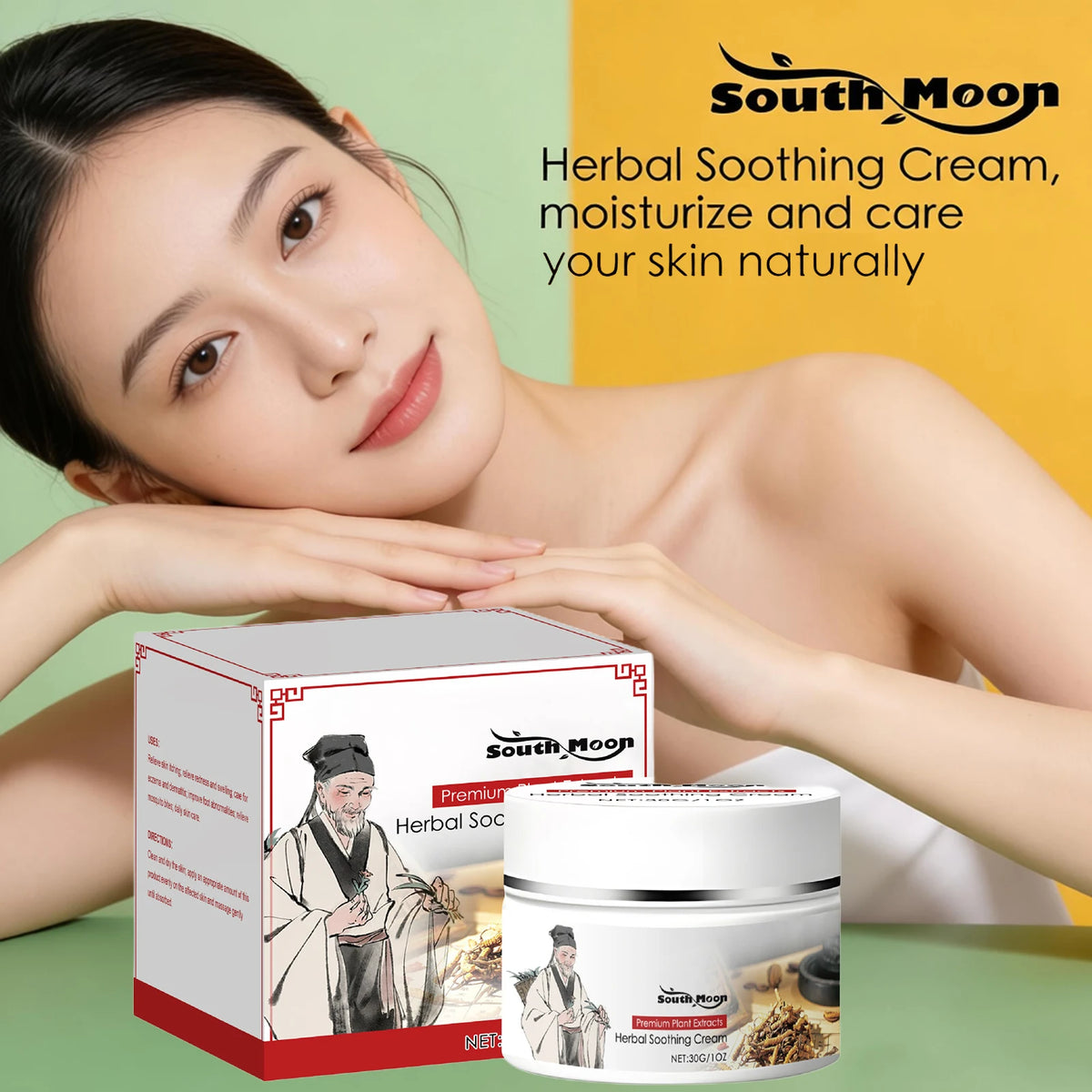 Herbal Soothing Skin Relief Cream for Dryness and Irritation