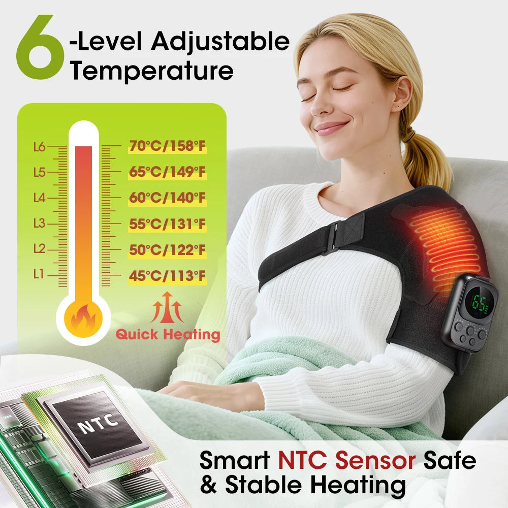 Wireless App-Controlled Heated Shoulder Massager for Muscle Relief - 22
