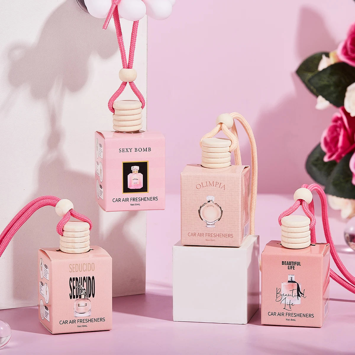 Car Air Freshener Hanging Perfume Diffuser Natural Flower Fragrance - 1