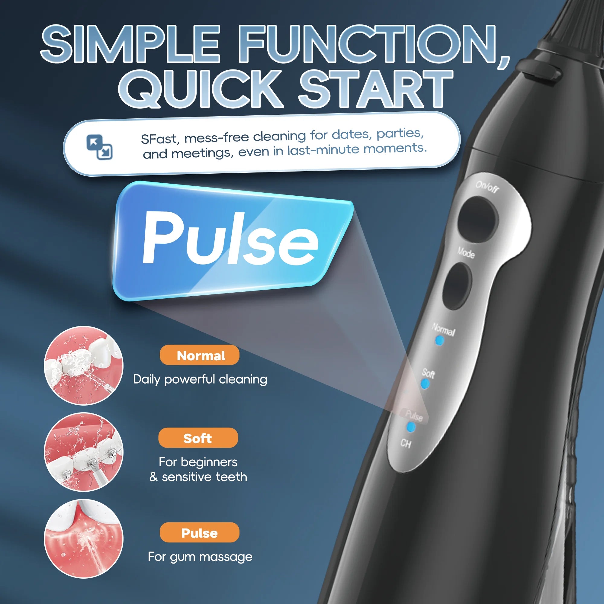 Portable USB Rechargeable Cordless Water Flosser for Oral Care - 5