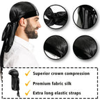 Silk Durag for Men Wave Cap Adjustable Breathable Hair Pirate Hat