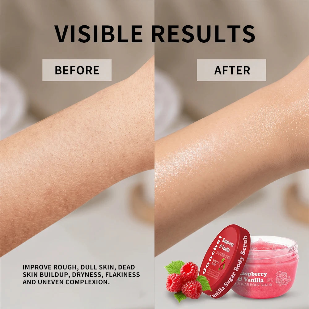 Raspberry Vanilla Sugar Body Scrub for Exfoliation - 5