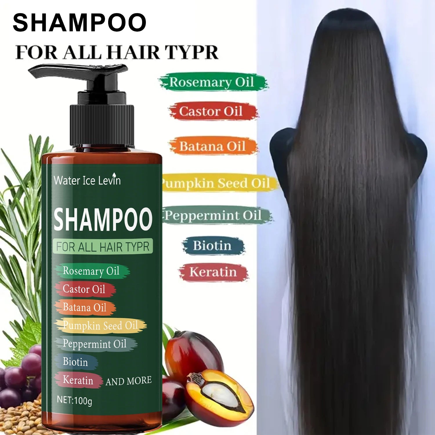 7 in 1 Hair Shampoo with Keratin and Biotin 250g