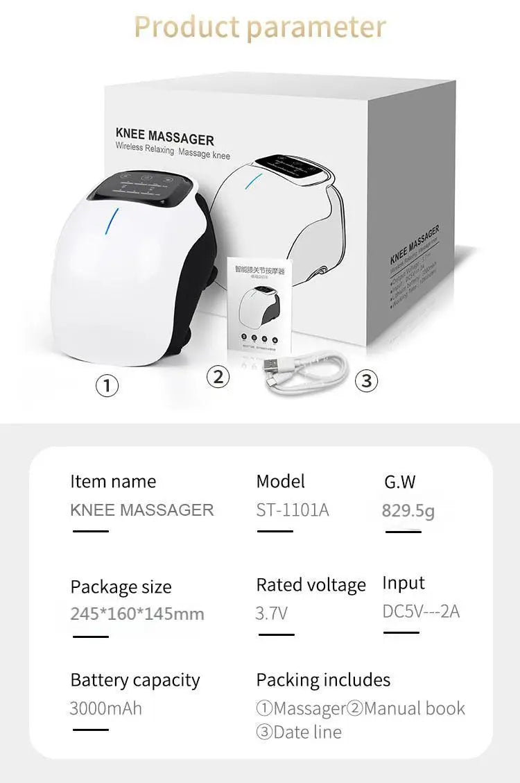 3-in-1 Cordless Knee Massager for Joint Relief
