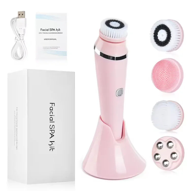 4-in-1 Electric Rotating Facial Cleansing Brush and Massager - 21
