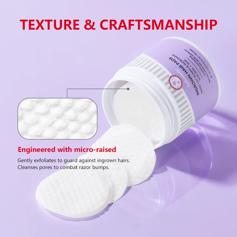Ingrown Hair Treatment Pads for Razor Bumps and Shaving Irritation