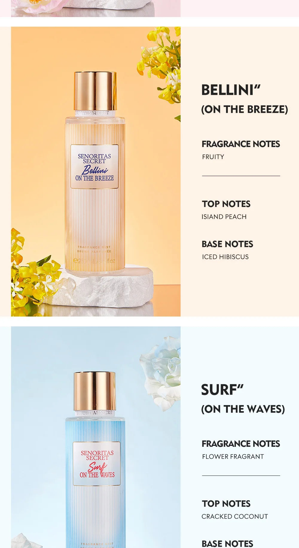 Floral Fruit Fragrance Mist Women Body Spray Vanilla Scent 250ml