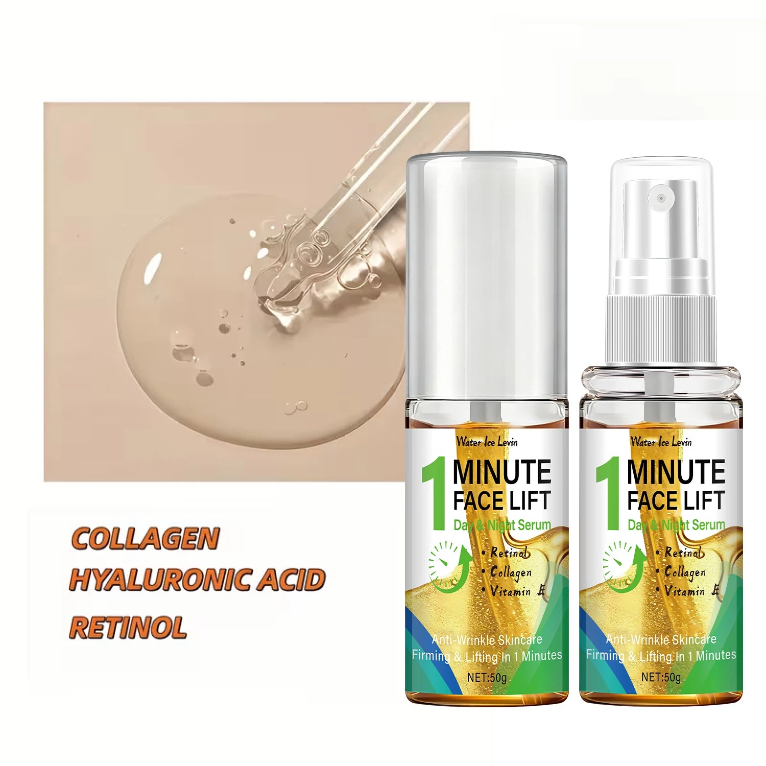 Retinol Collagen Peptide Anti Aging Face Serum Firming Lifting Treatment - 5