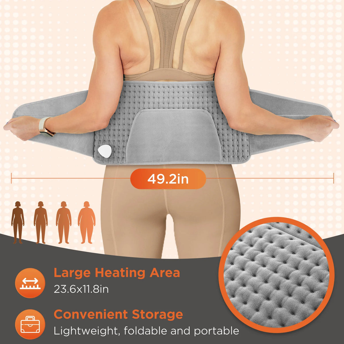 Electric Heated Waist Wrap with Hand Pockets