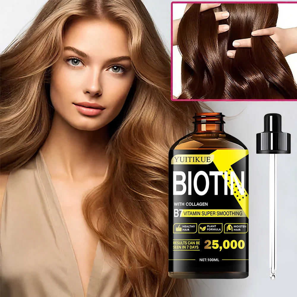 Biotin Hair Oil with Collagen 100ml Vitamin B7 Moisturizing Treatment - 8