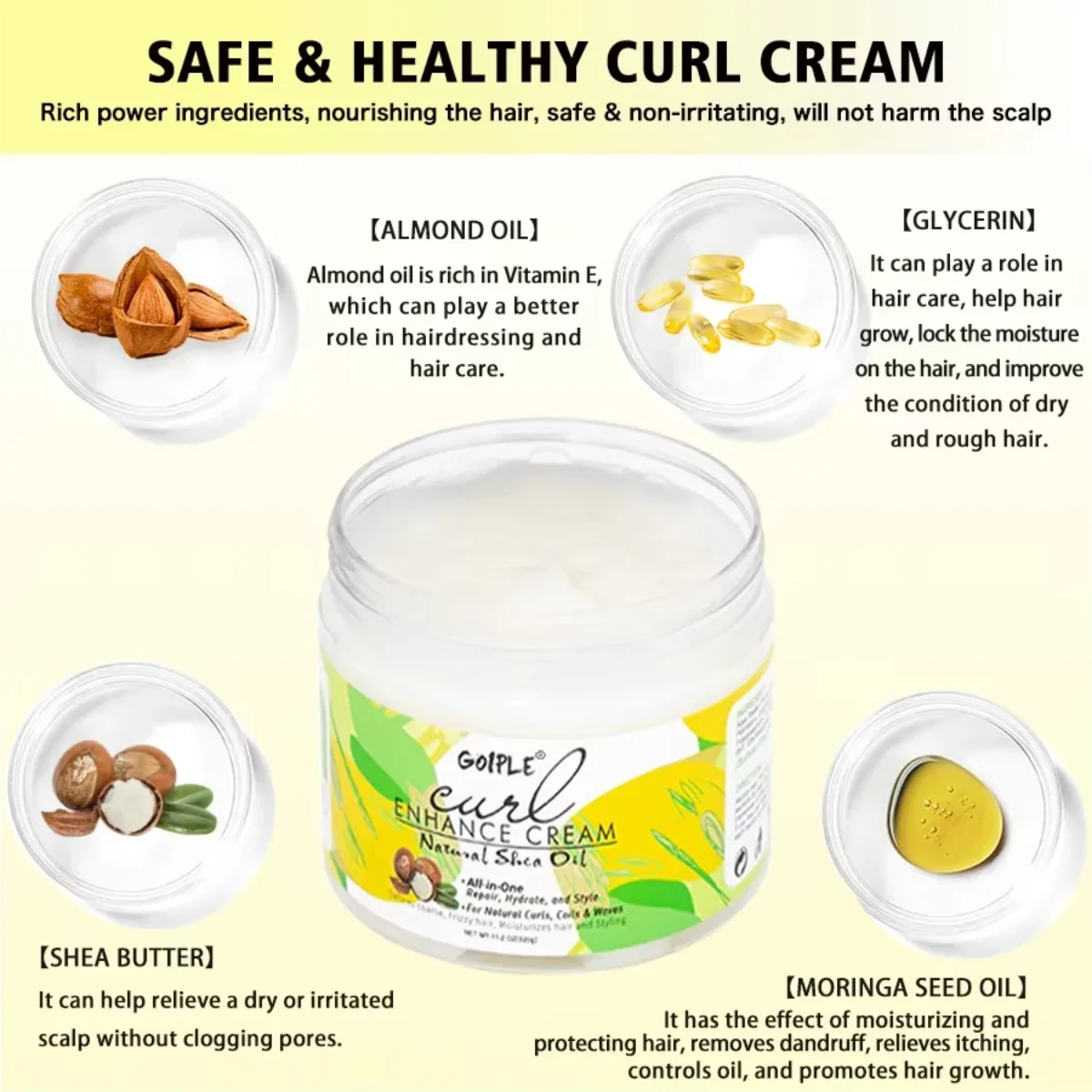 Goiple Curl Defining Cream and Styling Brush Hair Care Kit - 9
