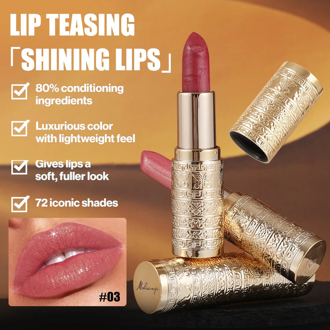 Molianji Shining Lipstick Long Lasting Moisturizing Lip Makeup