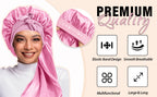 2 Pack Silk Sleep Bonnet Adjustable Hair Protection Cap for Frizz Control