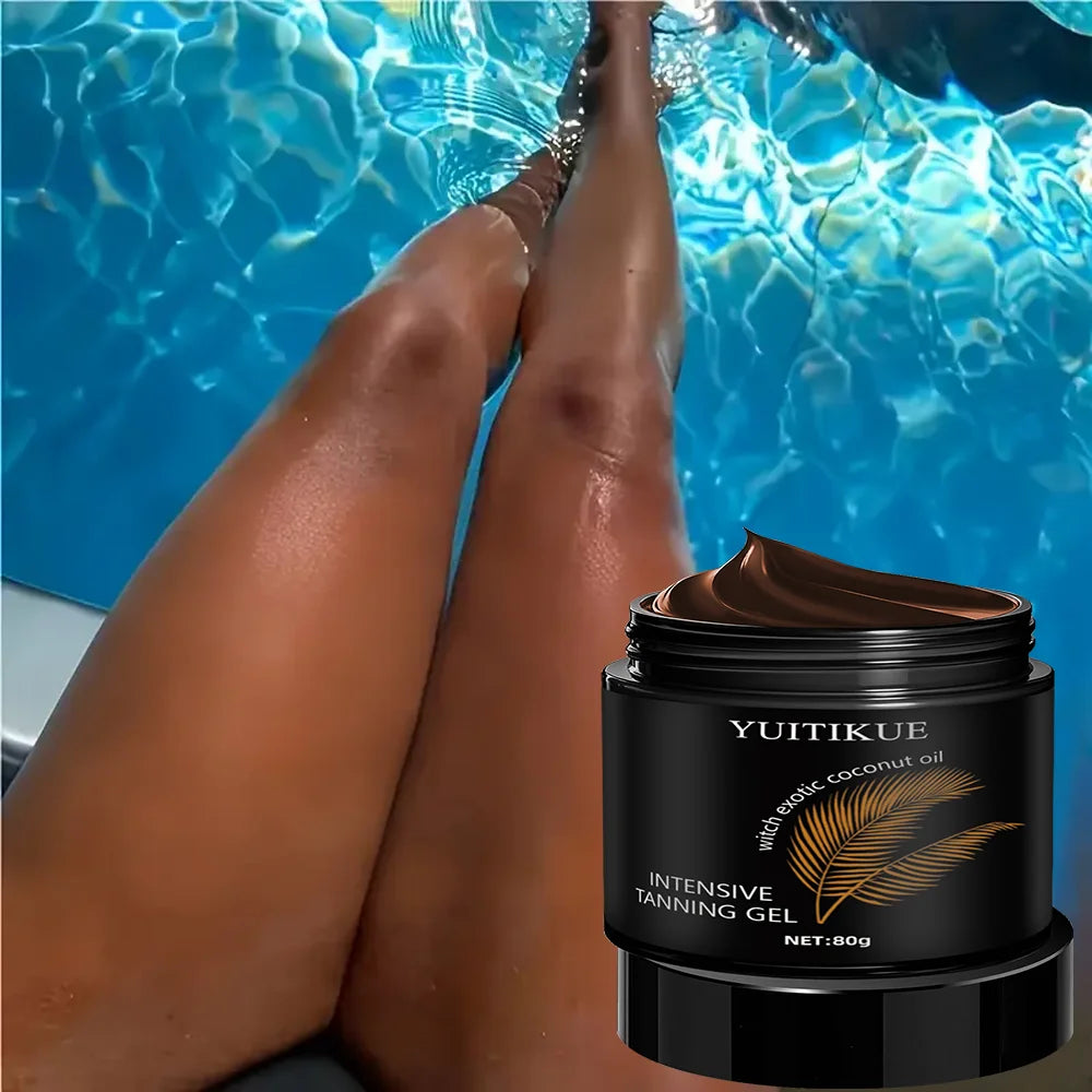 YUITIKUE Intensive Tanning Gel Coconut Oil Natural Bronzer 80g - 3