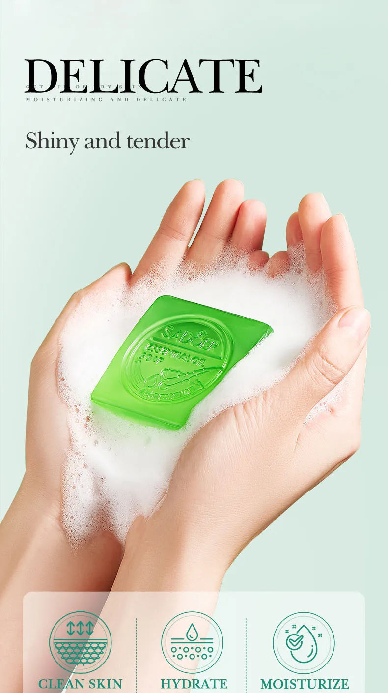 Sadoer Aloe Vera Essential Oil Soap Moisturizing Hand and Body Cleanser - 10