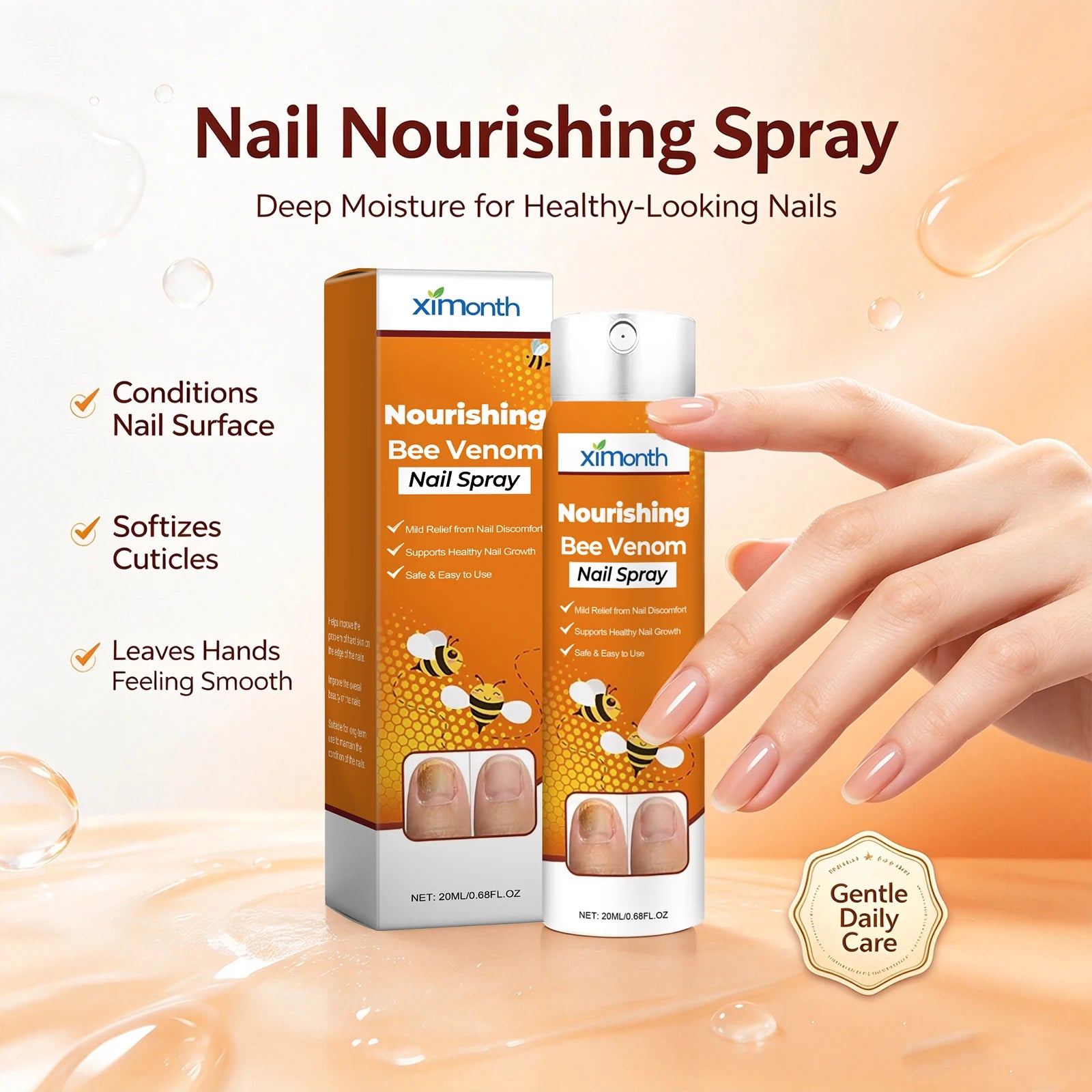 Bee Venom Nourishing Nail Spray for Brittle and Discolored Nails - 3
