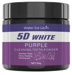 Purple Teeth Whitening Powder Charcoal Stain Remover for Brighter Smile