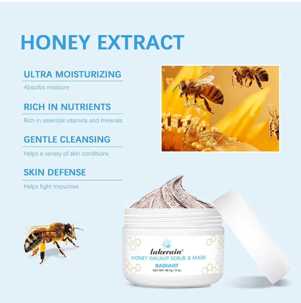 Honey Walnut Exfoliating Facial Scrub and Mask