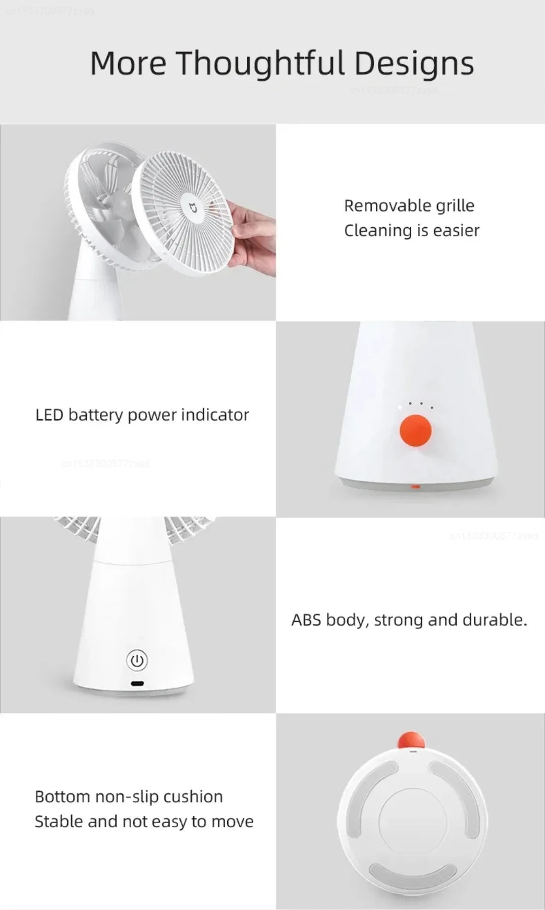 Mijia Portable Desk Fan Rechargeable USB Handheld Cooling Mini Fan - 19