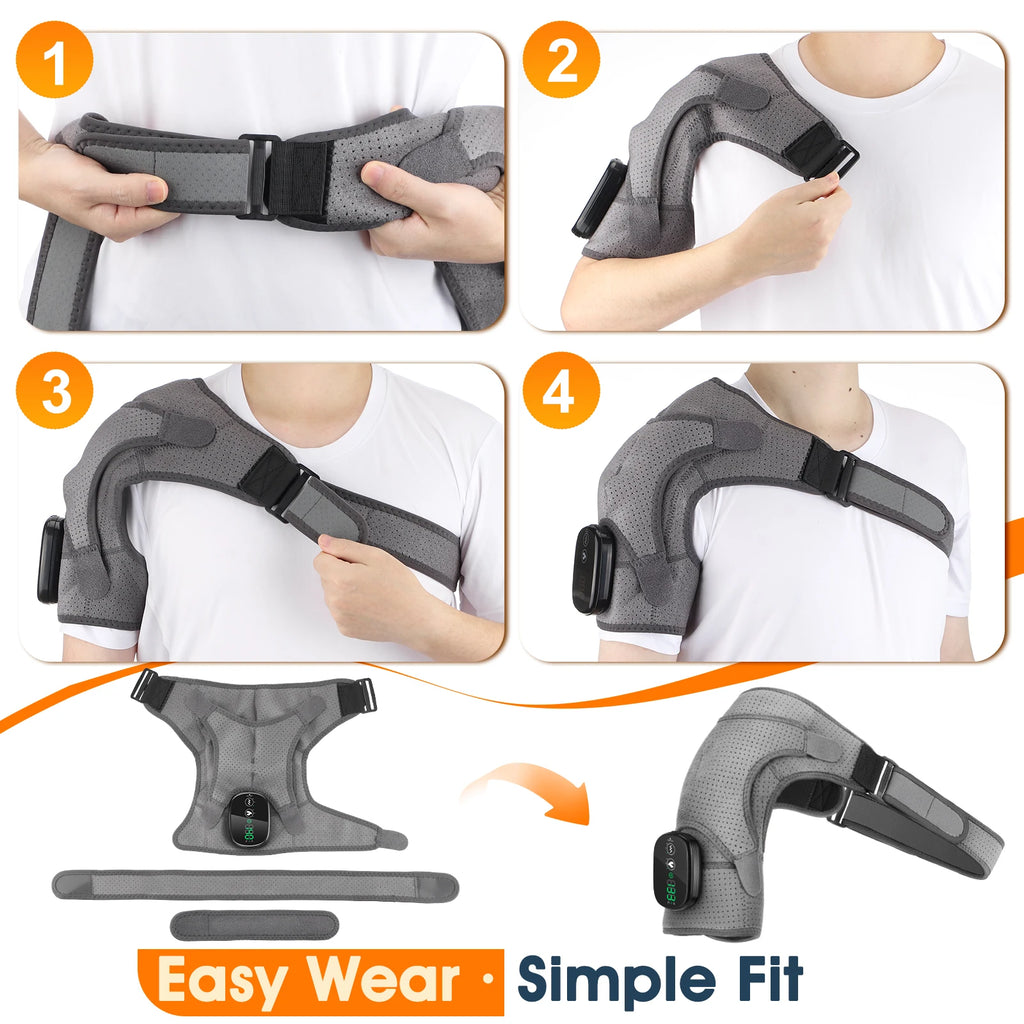 Cordless Heated Shoulder Massager with Vibration