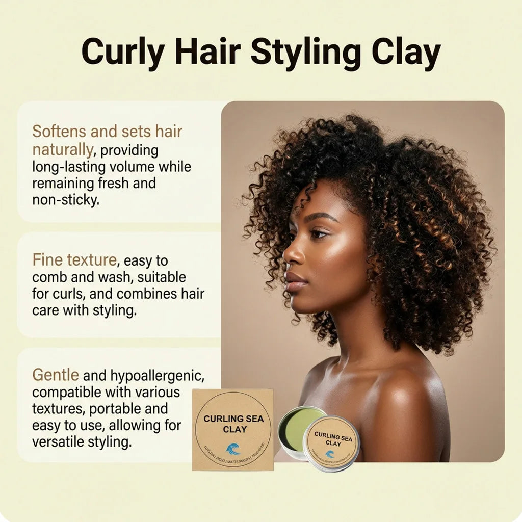 Curling Sea Clay Hair Styling Pomade 70g Matte Finish Natural Hold