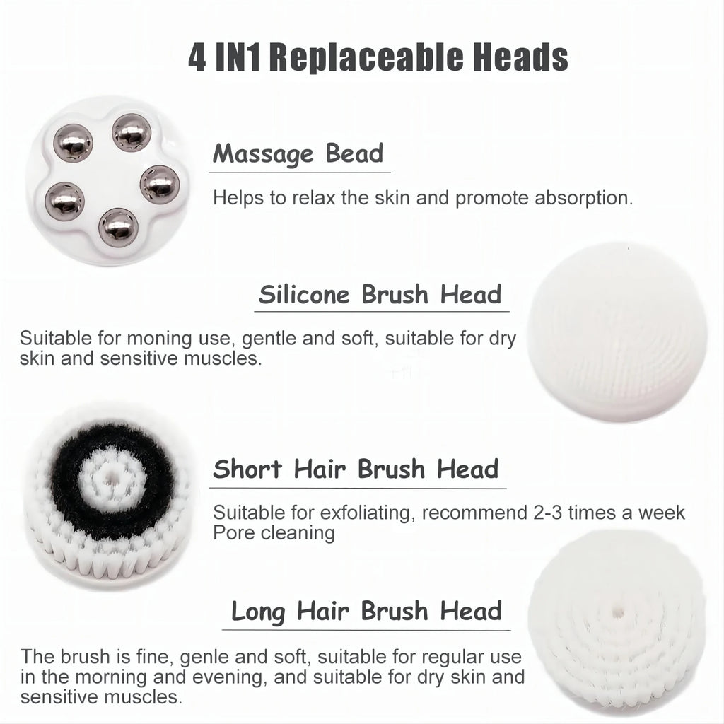 4-in-1 Electric Rotating Facial Cleansing Brush and Massager
