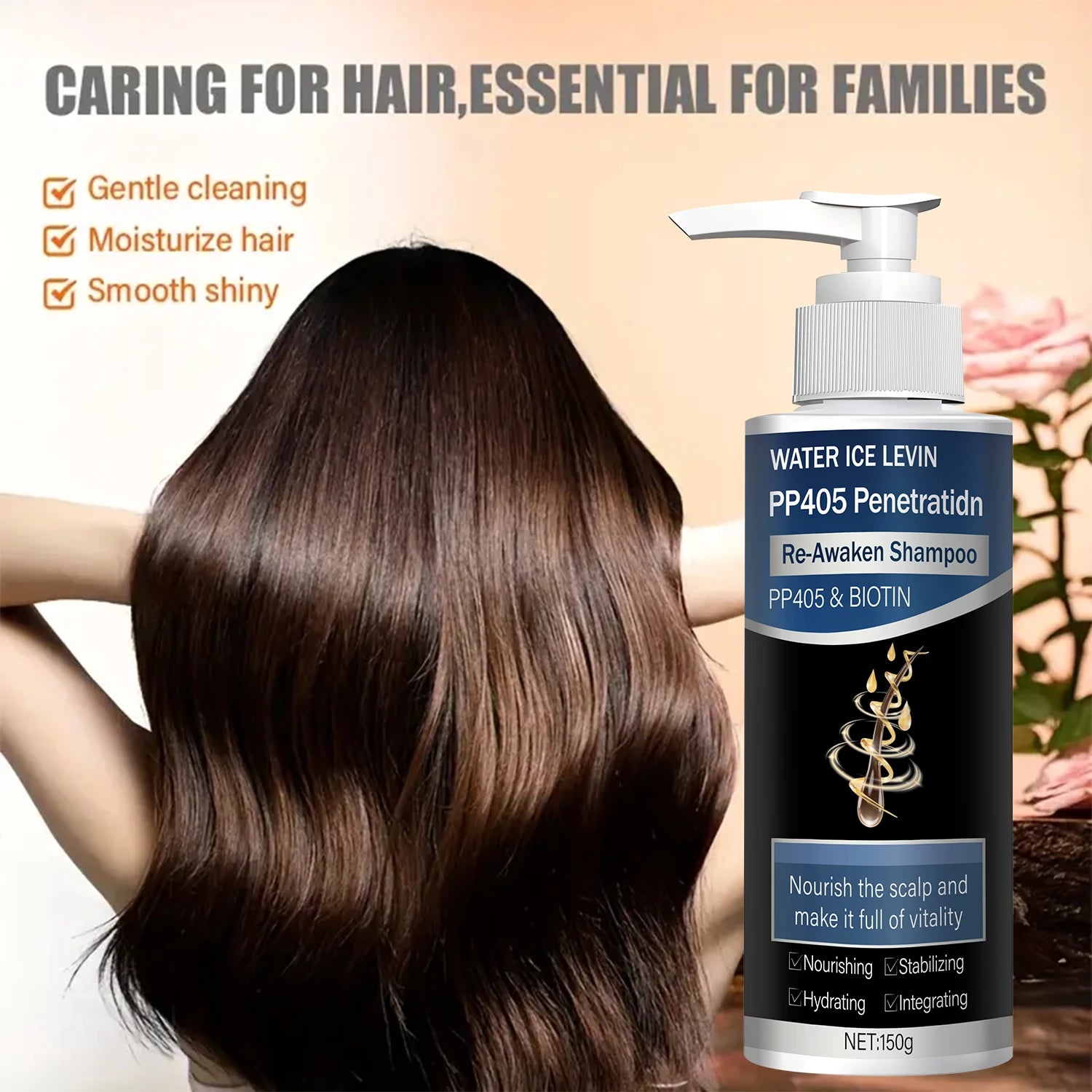 Water Ice Levin Hair Growth Shampoo 150g Biotin Collagen Keratin