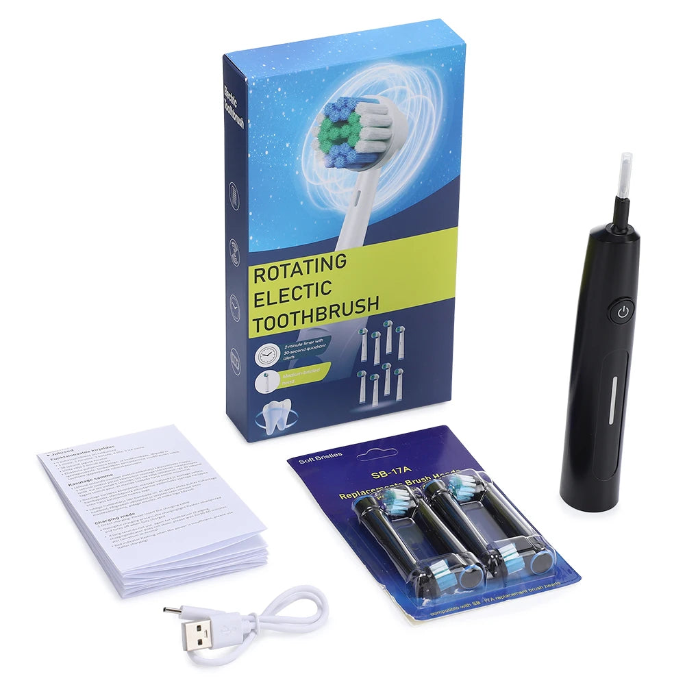 3D Rotating Rechargeable Electric Toothbrush for Adults - 12