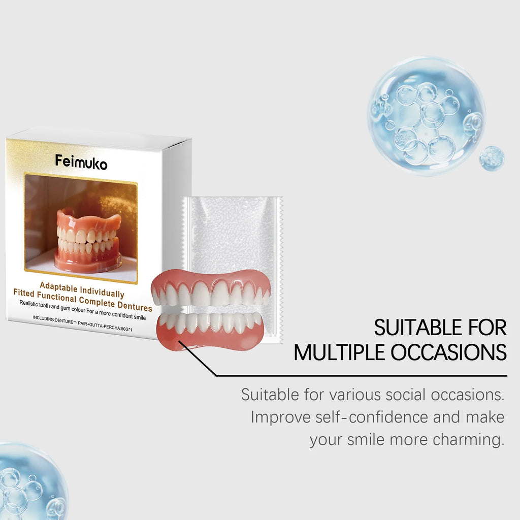 Comfort Fit Denture and Teeth Veneer Set for Immediate Smile Enhancement